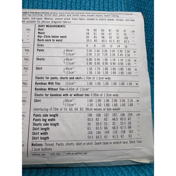 Simplicity 9946 sewing pattern shirt bandeau Skirt pants shirts size 10 - Picture 5 of 5